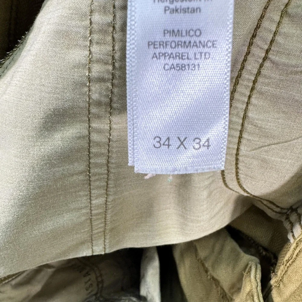 DU/ER N2X Slim Fit Pants Mens 34x34 Mustard Performance Khaki Chino